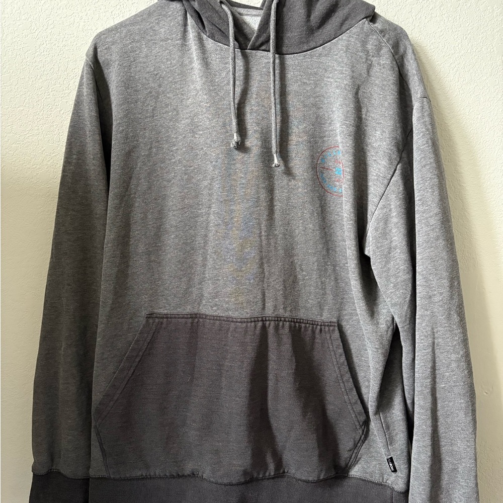 Billabong Sweater Mens Size Large Gray Hoodie Pullover Lightweight Casual EUC‎